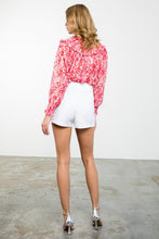 Load image into Gallery viewer, THML THS1486-1 Pink Long Sleeve Sheer Print Top
