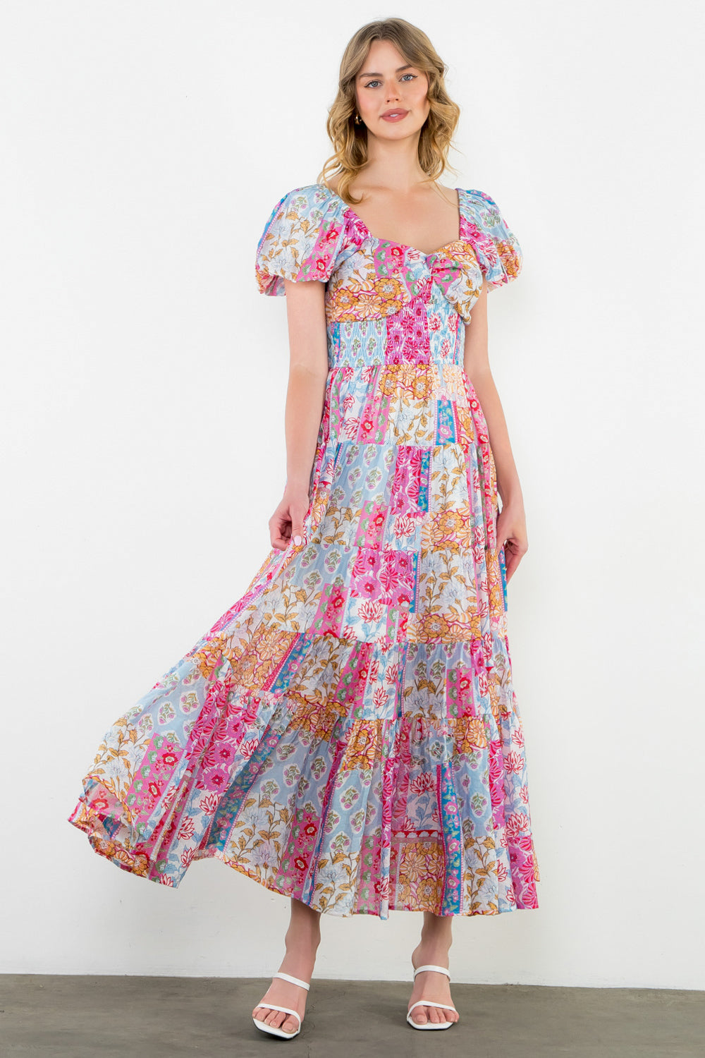 THML WCT2902 Multi Color Print Tiered Maxi Dress – Gigi's Closette Ltd THML WCT2902 Multi Color Print Tiered Maxi Dress – Gigi's Closette Ltd