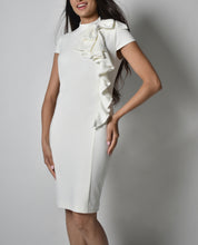 Load image into Gallery viewer, Frank Lyman Navy Dress with Bow on Shoulder
