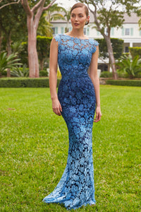 Montage 119958 Gorgeous Ombré Lace Long Gown