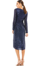 Load image into Gallery viewer, Macduggal 26555 Long Sleeved Sequined Midi Dress

