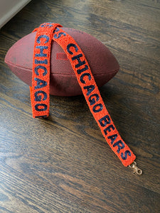 Chicago Bears Orange and Blue Beaded Purse Strap