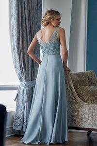 Jade Couture K218057 Chiffon Gown with V-Neckline