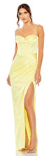 Load image into Gallery viewer, Macduggal 11562 Lemon Bustier Side Ruched Bodycon Gown
