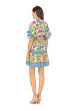 Load image into Gallery viewer, Jade Joy Joy Mums border Cinch Tier Dress
