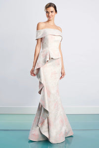 Alexander by Daymor 1467 Off the Shoulder Floral Long Gown