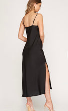 Load image into Gallery viewer, Classic Black Slip Dress with a Cowl Neckline
