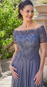 Jade Couture K258016 Portrait Collar A-line Long Gown