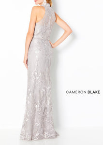Cameron Blake 220645 Sleeveless Halter Embroidered Dress