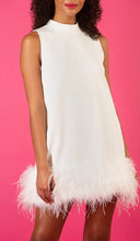 Load image into Gallery viewer, Jessie Liu Ivory Sleeveless Dress with Feathers

