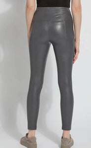 Lysse Textured Leather Legging in Charcoal