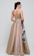 Load image into Gallery viewer, John Paul Ataker 3535 Halter Metallic Jacquard Floor Length Gown
