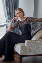 Load image into Gallery viewer, Jasmine K218054 Matte Jersey Dress with Beaded Cape
