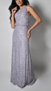 Frank Lyman 228241 Sleeveless Lavender/Silver Sequin Stretch Dress