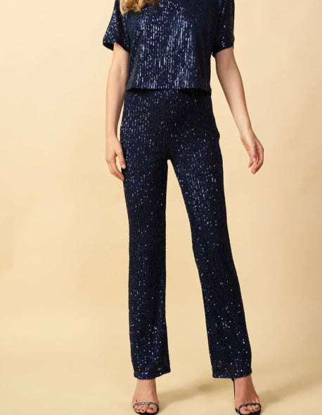 WISHFUL by W Bottoms  Buy WISHFUL by W Navy Blue Sequin Parallel Pants  Online  Nykaa Fashion