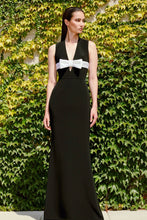Load image into Gallery viewer, Audrey Brooks 6400 Black and White Faille Long Gown
