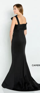 Cameron Blake CB144 One Shoulder Stretch Crepe Long Gown
