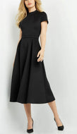 Jovani 06782 Black Short Sleeve Midi Length Dress