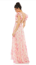 Load image into Gallery viewer, Macduggal Printed Ruffle Shoulder with Lace Up Back
