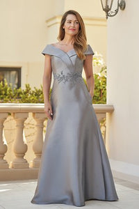 Jade J215012 Mikado Mother of the Bride Gown with Portrait Collar