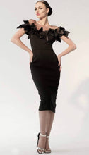 Load image into Gallery viewer, Nicole Bakti 604 Short Dress with Illusion and Appliqué Detail
