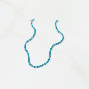 Turquoise Crystal 3 Prong Tennis Necklace