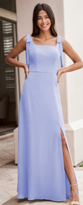 Gorgeous A-Line Chiffon Dress with Bow Straps