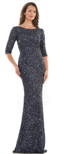 Load image into Gallery viewer, Midnight Long Beaded Gown with Sleeves
