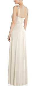 Gorgeous Winter White Maxi Dress with A-Line Skirt