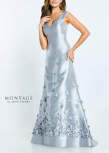 Load image into Gallery viewer, Montage M513 Gray Long Sleeveless Mikado Gown
