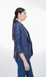 Generation Love Millie Navy Vegan Leather Jacket