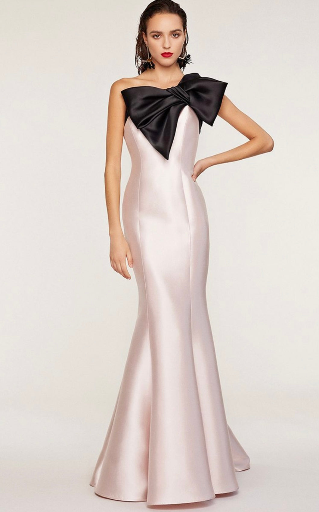 Frascara F4213 One Shoulder Silk Gown with Bow