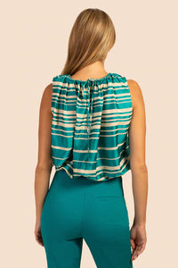 Trina Turk Bubble Top in Tile Blue