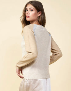 Tan and Ivory Contrast Sweater