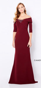 Cameron Blake 221691 Off the Shoulder with detachable 3/4 Sleeves