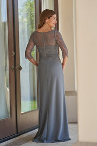Jade J215017 Lace and Crepe Gown