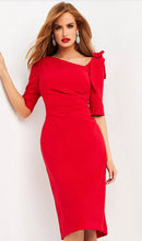Load image into Gallery viewer, Jovani 04281 Red  On Trend Short Dress with Bow Detail
