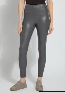 Lysse Textured Leather Legging in Charcoal