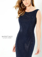 Load image into Gallery viewer, Montage 220950 Navy Sleeveless Beaded Gown
