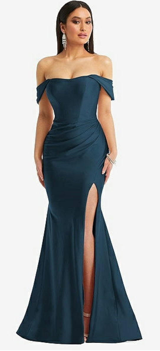 Dessy CS101 Off the Shoulder Corset Stretch Satin Long Gown Gigi's Closette Ltd. Dessy CS101 Off the Shoulder Corset Stretch Satin Long Gown Gigi's Closette Ltd.