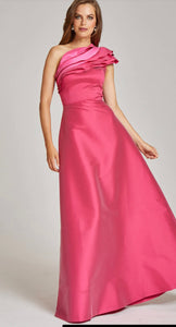 Teri Jon 239003 One Shoulder Coral Stretch Gazar Gown
