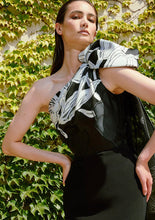 Load image into Gallery viewer, Audrey and Brooks 6410 Black and White One Shoulder Long Gown
