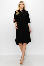 Load image into Gallery viewer, Joh Apparel Black Tunic with Designer Inspired Plaid Trim
