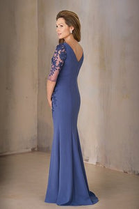 Jade Couture K208002 Long Stretch Crepe Sleeveless dress