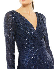 Load image into Gallery viewer, Macduggal 26555 Long Sleeved Sequined Midi Dress
