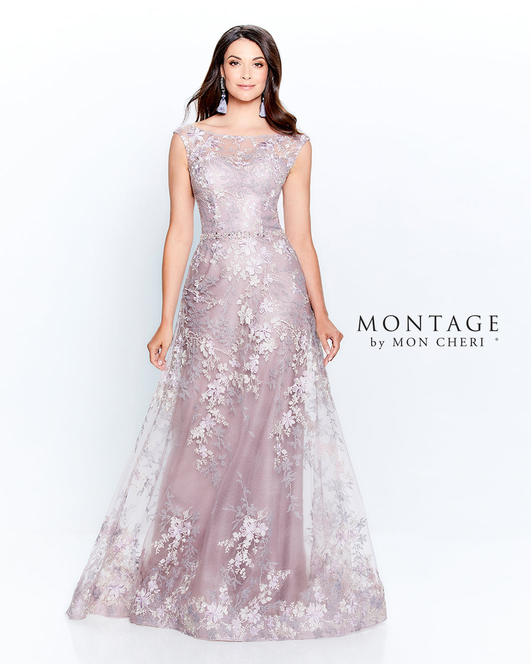 Montage 120917 Beautiful Sleeveless Embroidered Gown