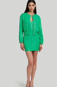 Amanda Uprichard Dress in Grass Green Faux Leather