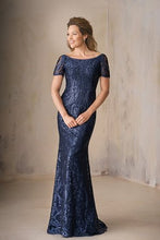 Load image into Gallery viewer, Jade Couture K208009 Embroidered Lace Gown with Portrait Collar
