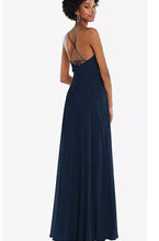 Load image into Gallery viewer, Dessy 1559 Square Scoop Neck Tie-Strap Maxi Dress with Front Slit
