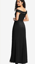 Load image into Gallery viewer, Dessy 6872 Off the Shoulder Pleated Faux Wrap Long Gown
